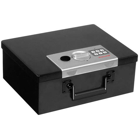 honeywell deluxe steel security box|honeywell fireproof lock box.